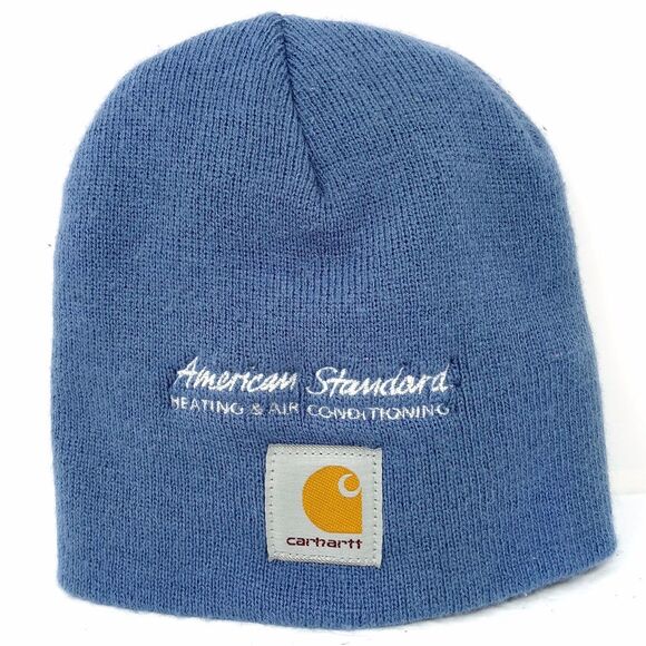 Carhartt Made in USA Blue Knit Beanie Winter Cap Hat - Picture 1 of 5
